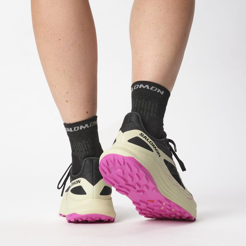 Salomon Ultra Flow women's running shoes black/transparent yellow/rose violet 15