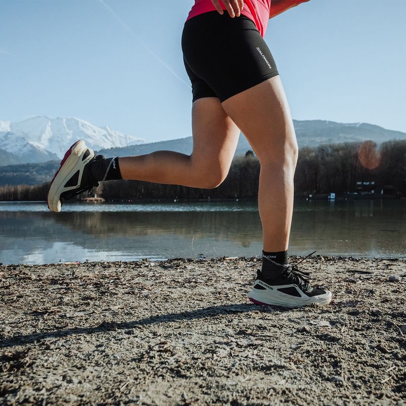 Salomon Ultra Flow women's running shoes black/transparent yellow/rose violet 16