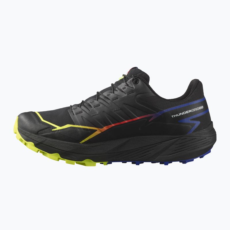 Salomon Thundercross GTX men's running shoes black/surf the web/safety yellow 10