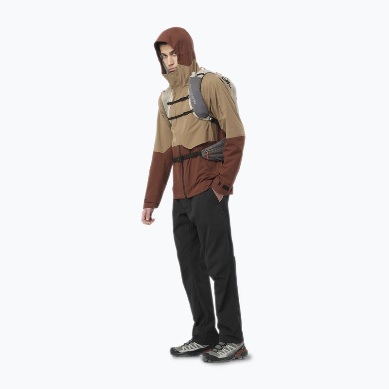 Men's Salomon Outerpath Pro rum raisin/shitake rain jacket 2