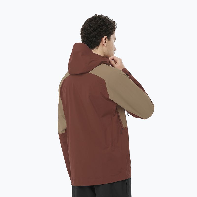 Men's Salomon Outerpath Pro rum raisin/shitake rain jacket 4