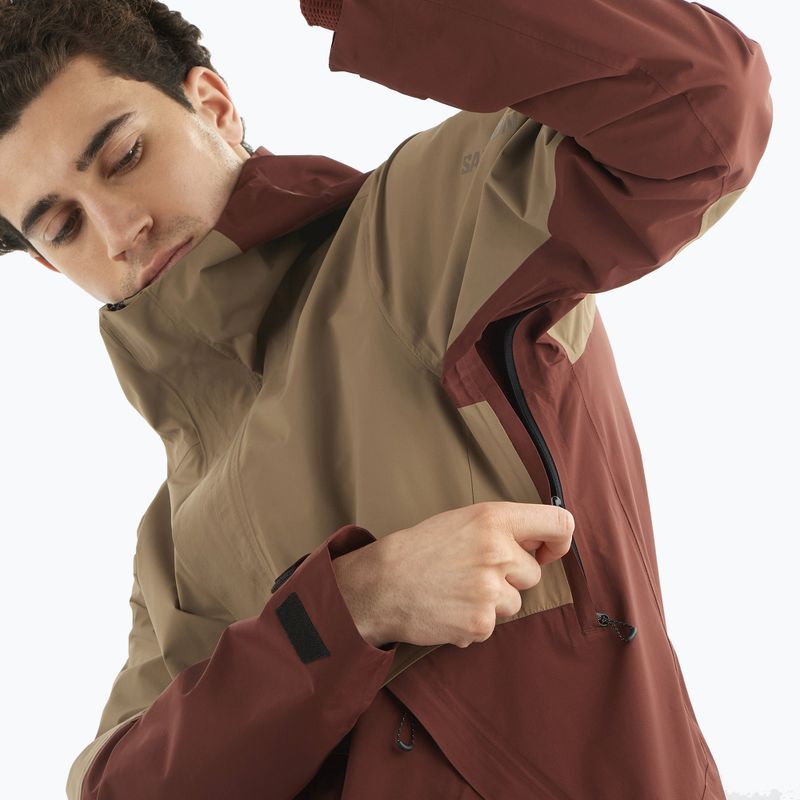 Men's Salomon Outerpath Pro rum raisin/shitake rain jacket 6