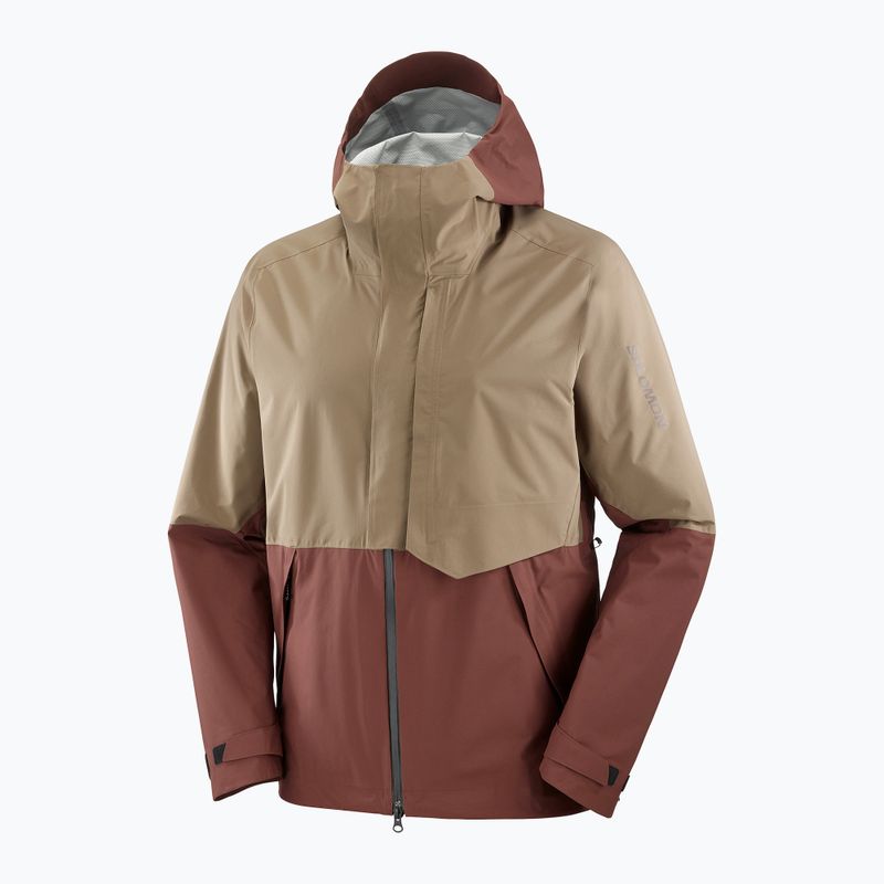 Men's Salomon Outerpath Pro rum raisin/shitake rain jacket 10