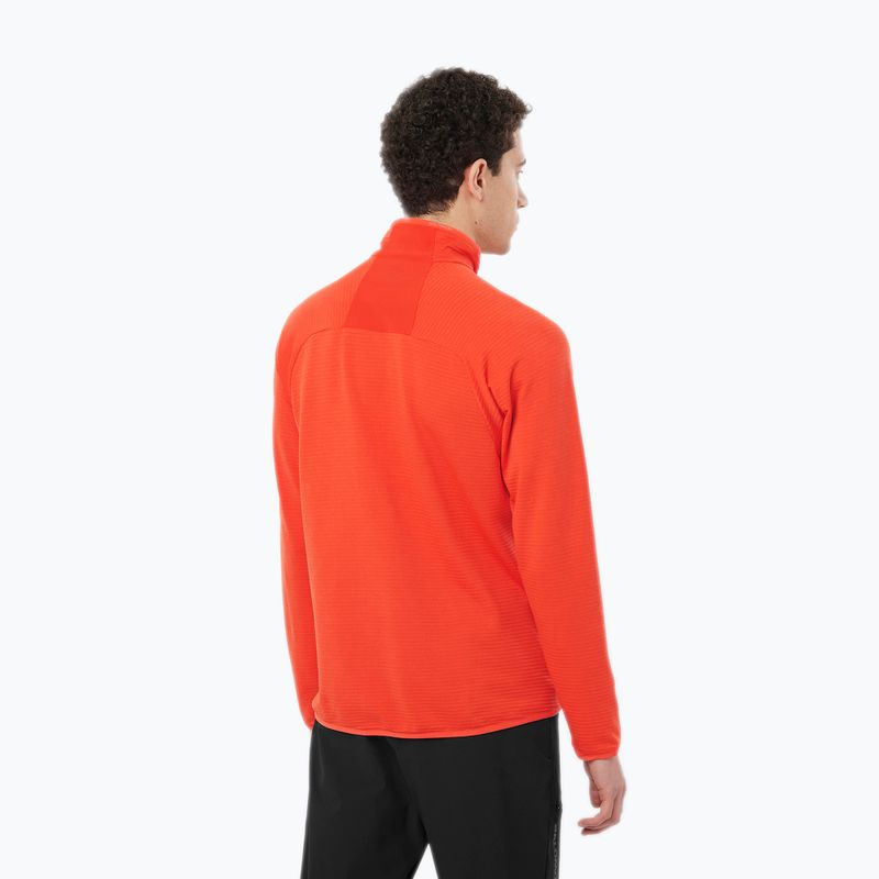 Men's Salomon Essential Lightwarm FZ trekking sweatshirt cherry tomato 2