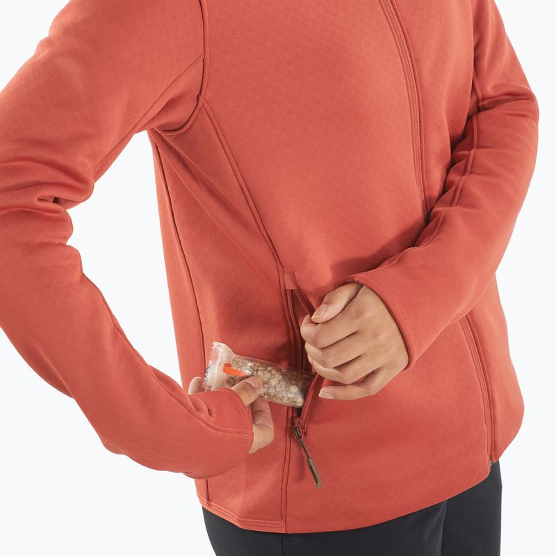 Men's Salomon Essential Midwarm Fz tandoori spice trekking sweatshirt 3
