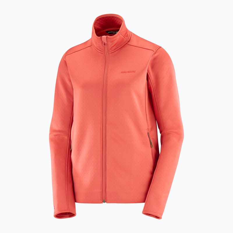Men's Salomon Essential Midwarm Fz tandoori spice trekking sweatshirt 4