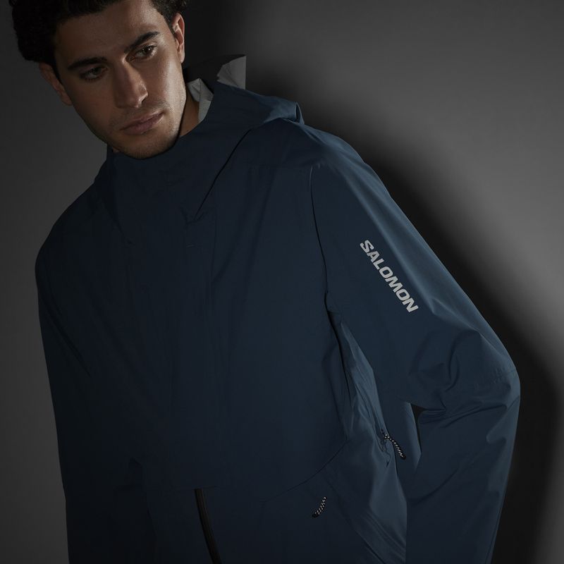 Salomon Outerpath Pro men's rain jacket midnight navy 9