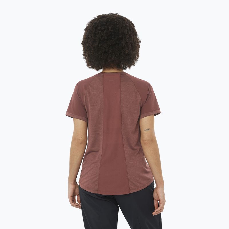 Women's trekking t-shirt Salomon Outline rum raisin 2