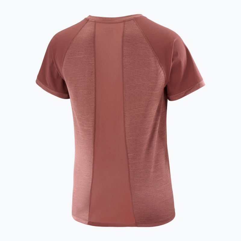 Women's trekking t-shirt Salomon Outline rum raisin 4