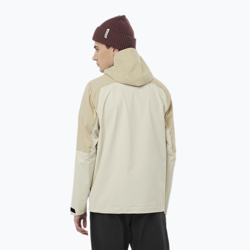 Men's Salomon Outerpath white pepper/rainy day rain jacket 2