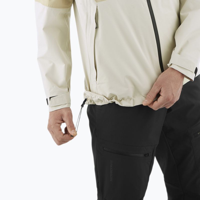 Men's Salomon Outerpath white pepper/rainy day rain jacket 7