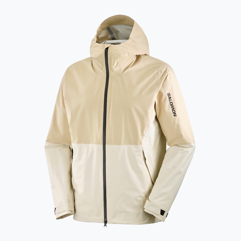 Men's Salomon Outerpath white pepper/rainy day rain jacket 8