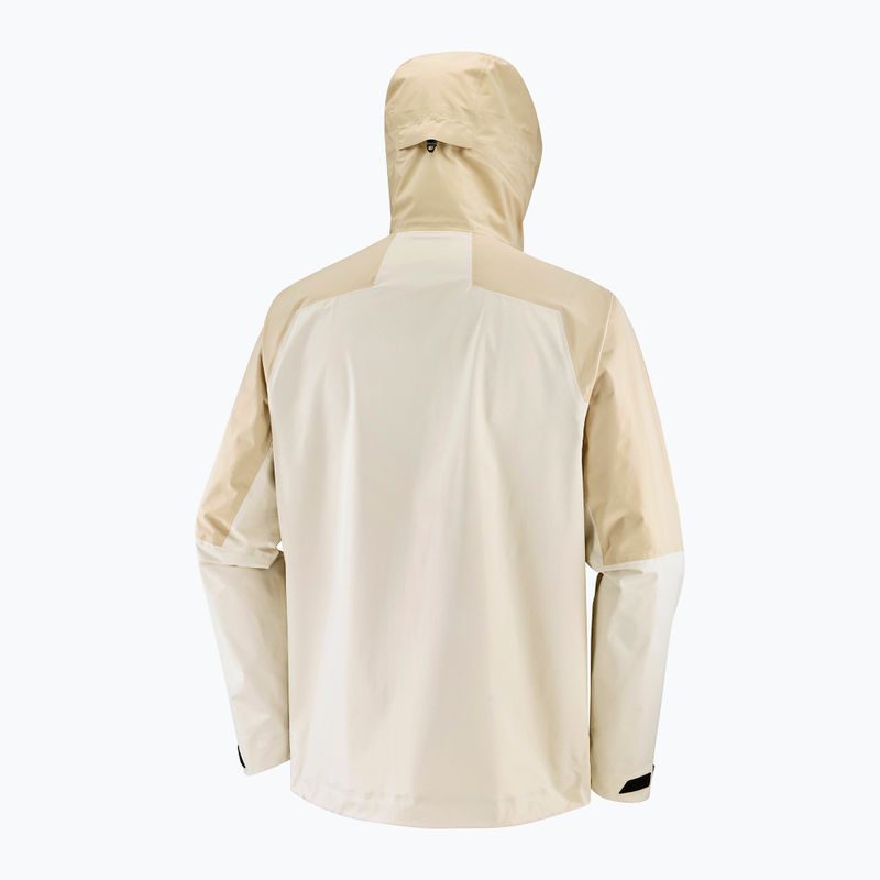 Men's Salomon Outerpath white pepper/rainy day rain jacket 9