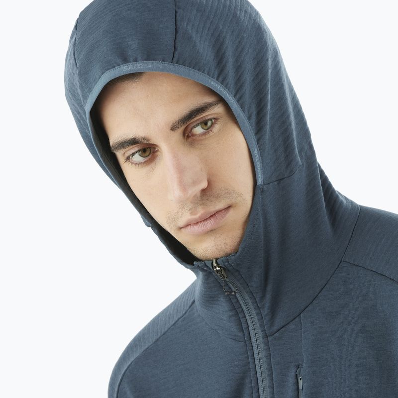Men's Salomon Essential Lightwarm Hd midinight navy trekking sweatshirt 3