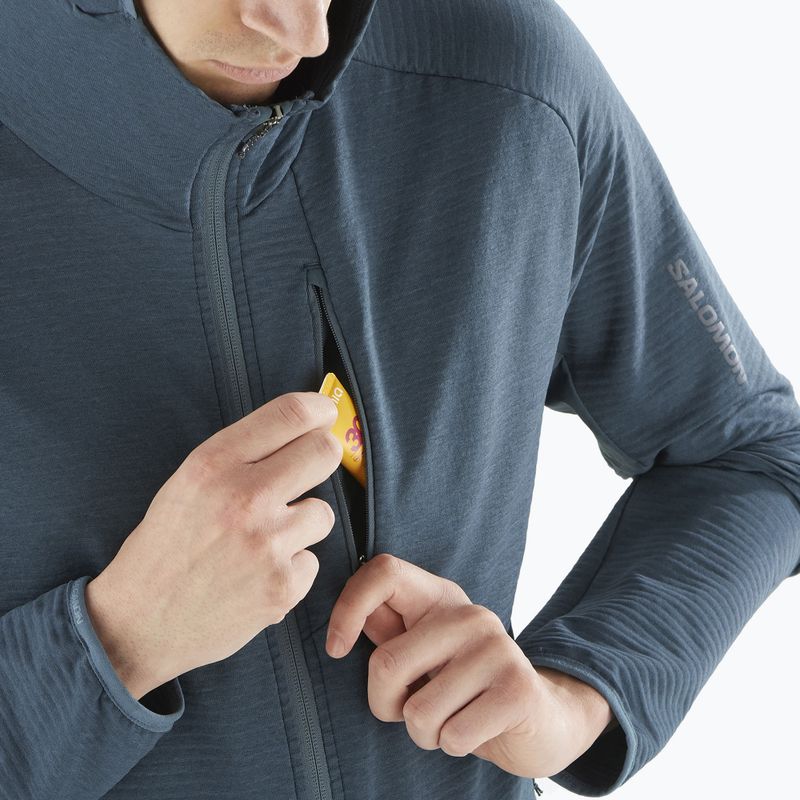 Men's Salomon Essential Lightwarm Hd midinight navy trekking sweatshirt 4
