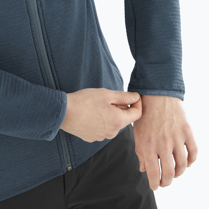 Men's Salomon Essential Lightwarm Hd midinight navy trekking sweatshirt 5