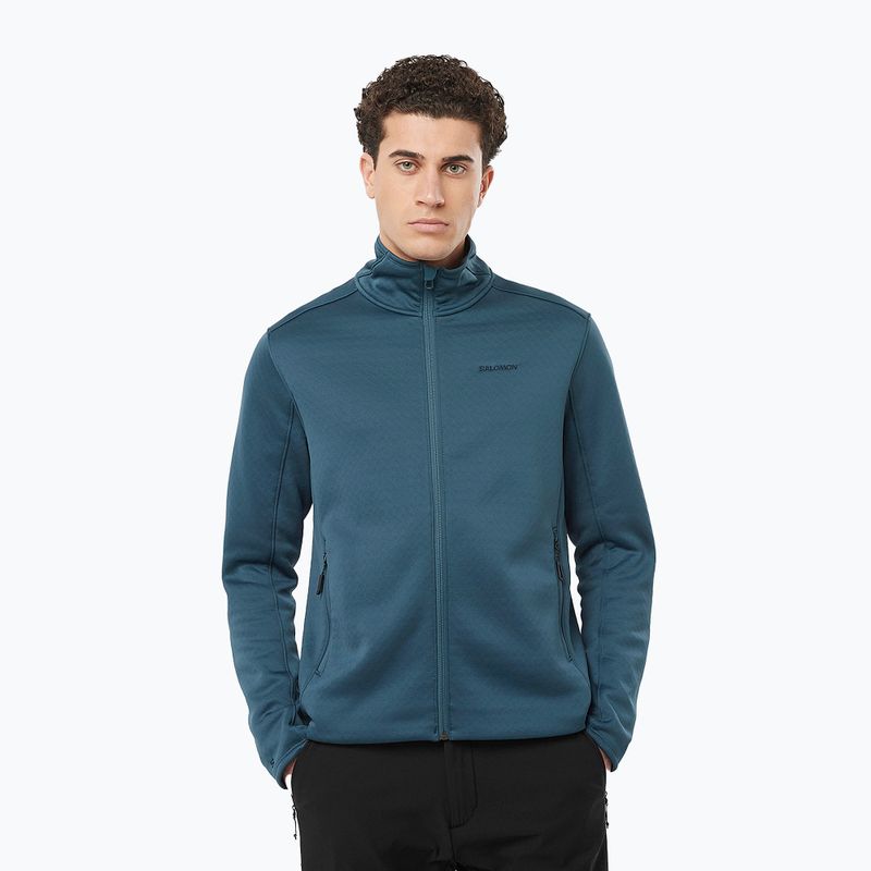 Men's Salomon Essential Midwarm Fz midnight navy trekking sweatshirt