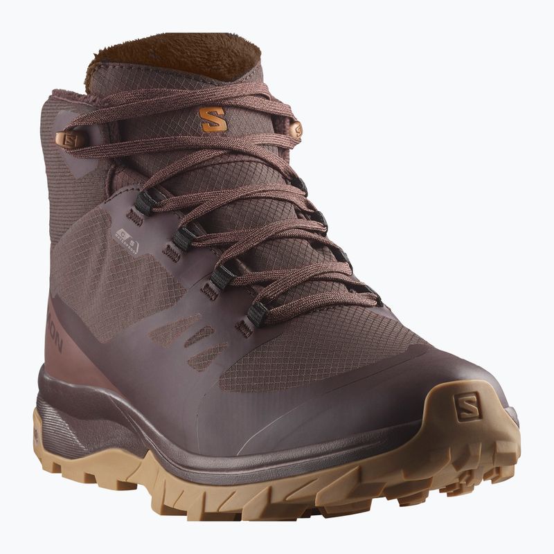 Salomon Outsnap CSWP women's hiking boots black coffee/peppercorn/gum 8