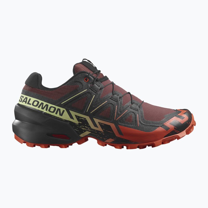 Salomon Speedcross 6 men's running shoes rum raisin/cherry tomato/cognac 9