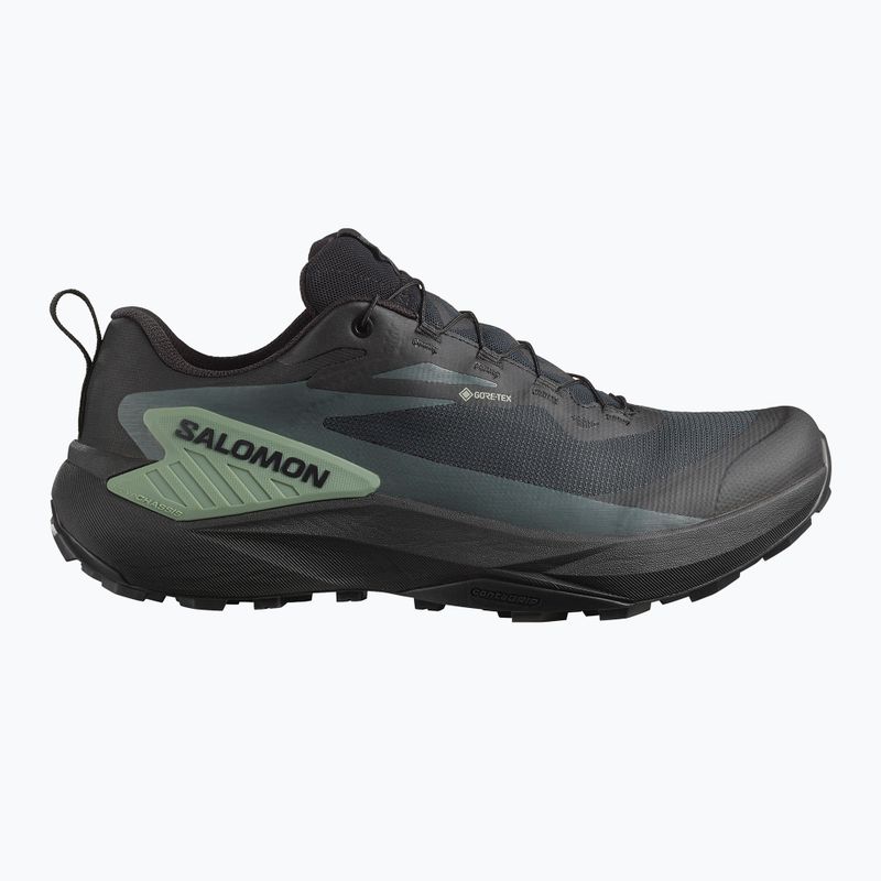 Men's running shoes Salomon Genesis GTX black/agave green/urban chic 9