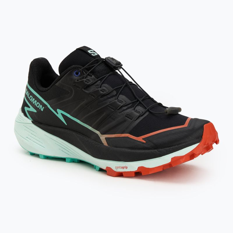 Women's running shoes Salomon Thundercross black/cherry tomato/electric green