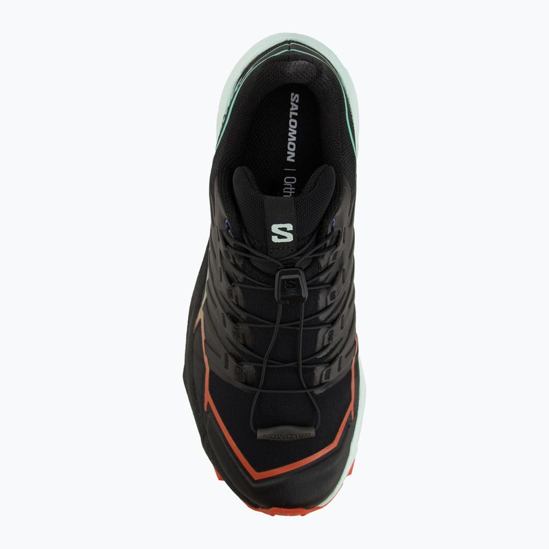 Women's running shoes Salomon Thundercross black/cherry tomato/electric green 5