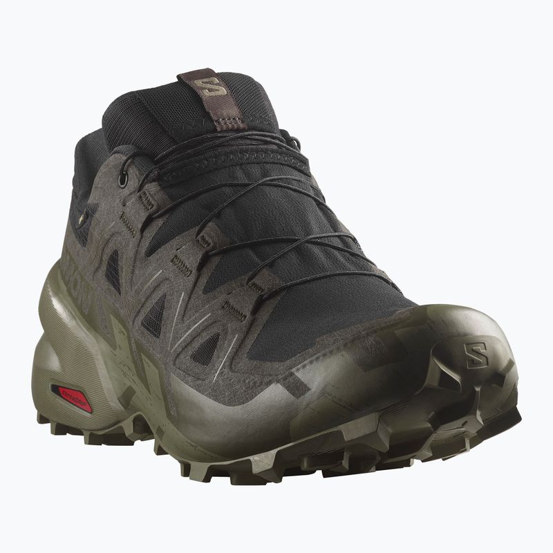 Men's running shoes Salomon Speedcross 6 GTX black/peat/deep lichen green
