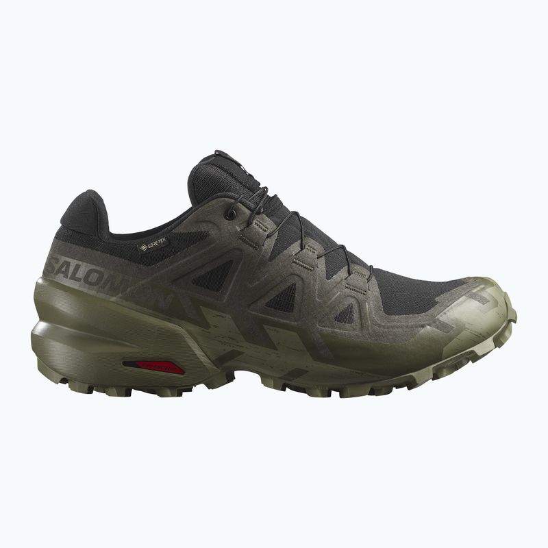 Men's running shoes Salomon Speedcross 6 GTX black/peat/deep lichen green 2