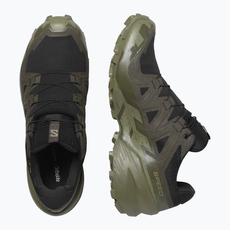 Men's running shoes Salomon Speedcross 6 GTX black/peat/deep lichen green 6