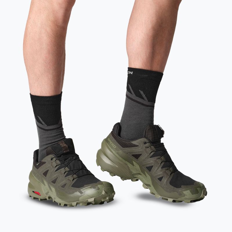 Men's running shoes Salomon Speedcross 6 GTX black/peat/deep lichen green 7