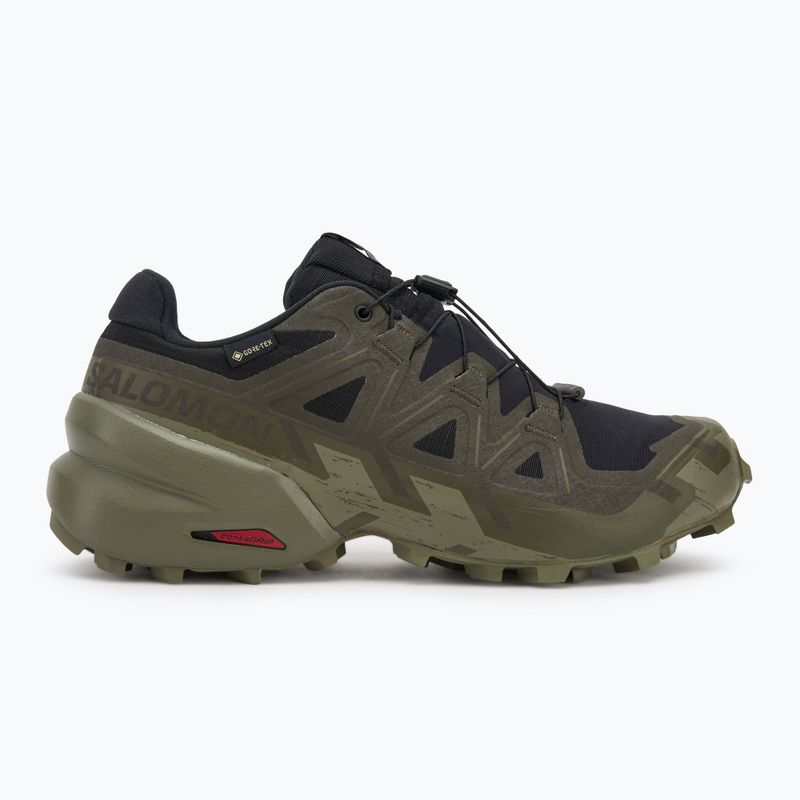 Men's running shoes Salomon Speedcross 6 GTX black/peat/deep lichen green 2