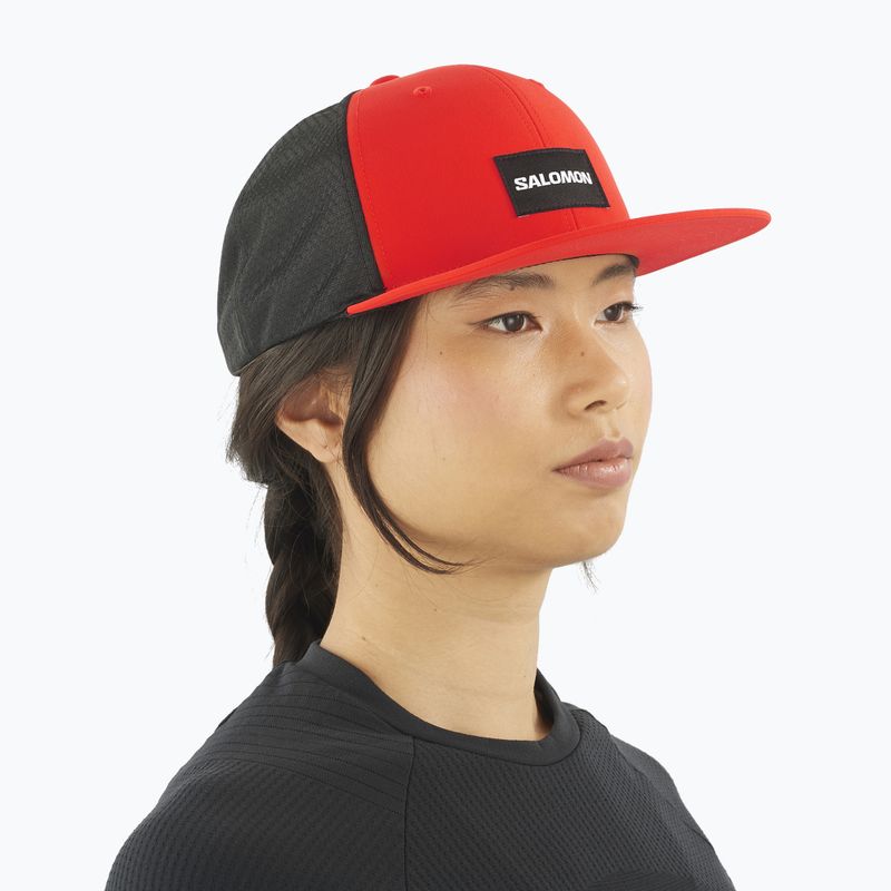 Salomon Trucker Flat cherry tomato/deep black baseball cap 2