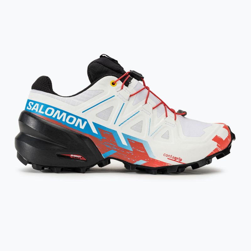 Salomon Speedcross 6 women's running shoes white/black/fiery red 2