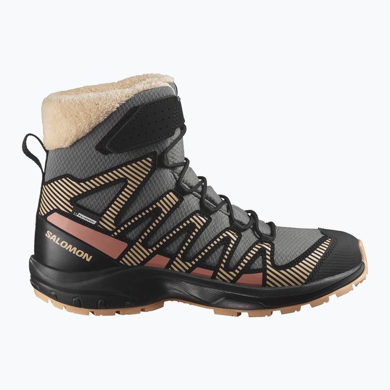Children's trekking boots Salomon XA Pro V8 Winter CSWP pewter/black/peach fuzz 8