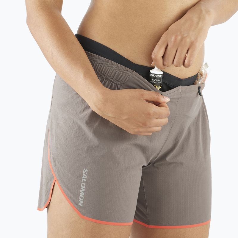 Women's Salomon Sense Aero 5" iron/neon flame running shorts 4
