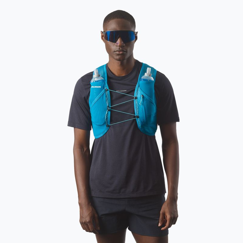 Salomon Active Skin 4 Set running waistcoat blue danube/blue curacao 2