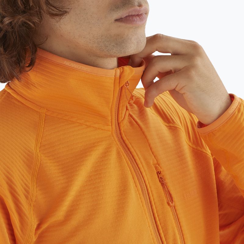 Men's trekking sweatshirt Salomon Lightwarm Full Zip turmeric 3