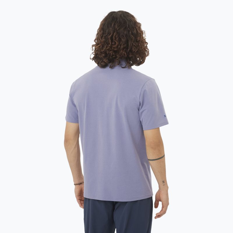 Men's Salomon Trackline Polo T-shirt blue granite 2