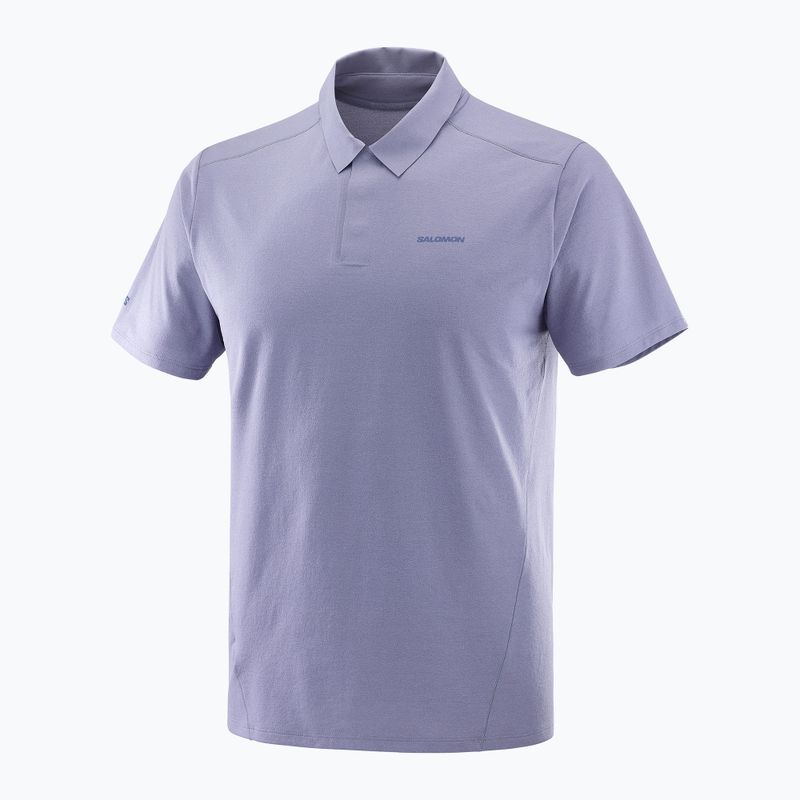 Men's Salomon Trackline Polo T-shirt blue granite 7