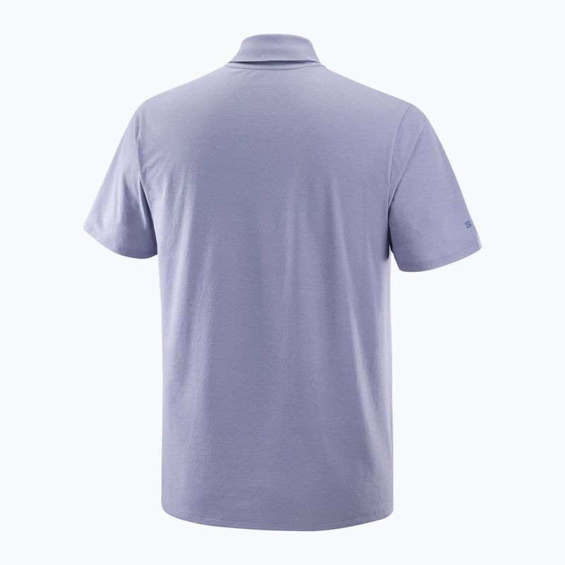 Men's Salomon Trackline Polo T-shirt blue granite 8