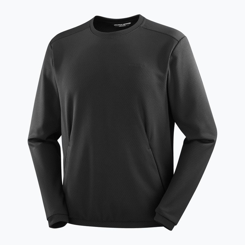 Men's trekking sweatshirt Salomon Motomesh Crewneck deep black 8