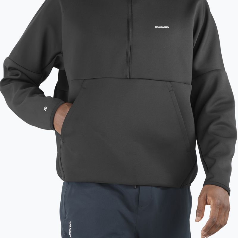 Men's hoodie Salomon SHAKEout Half Zip Hooded deep black 3