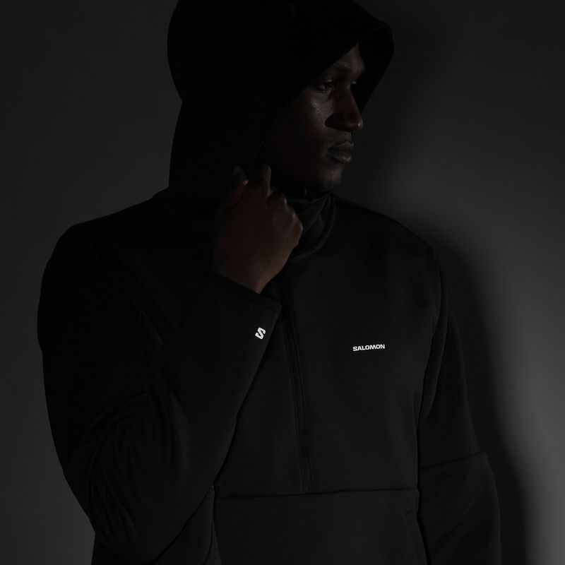 Men's hoodie Salomon SHAKEout Half Zip Hooded deep black 5