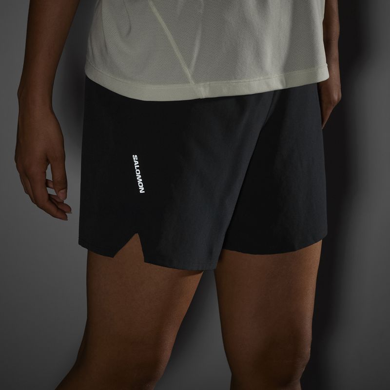 Salomon SHAKEout Core 6" deep black women's running shorts 5