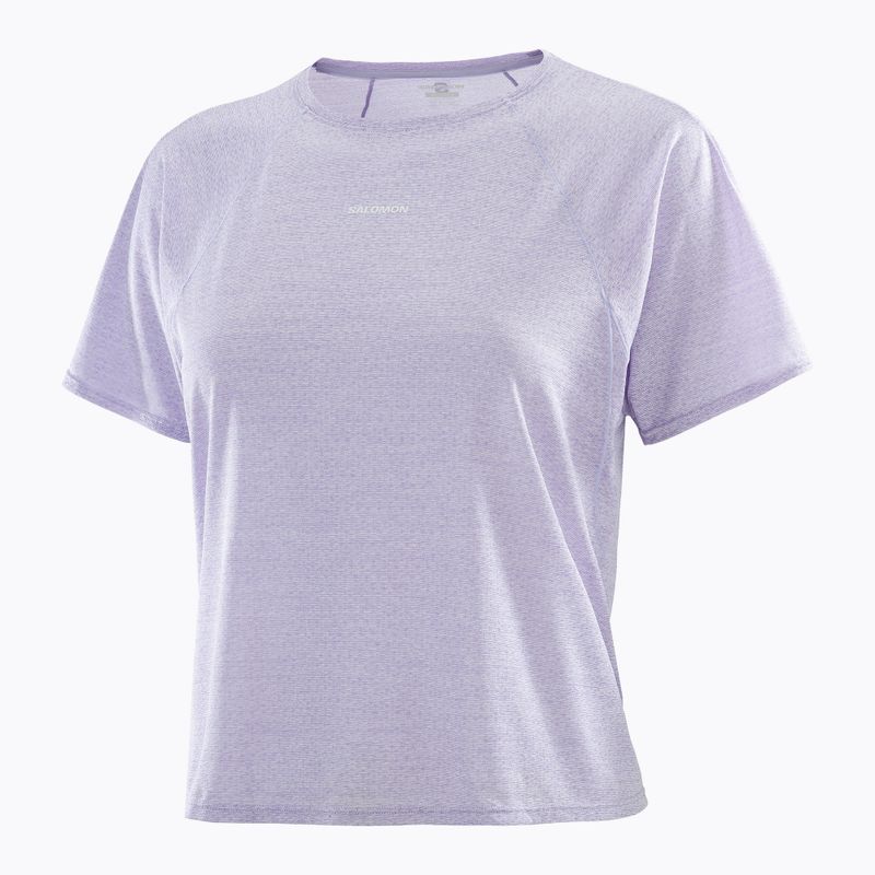 Women's running T-shirt Salomon SHAKEout Air Crop SS Tee cosmic sky 3