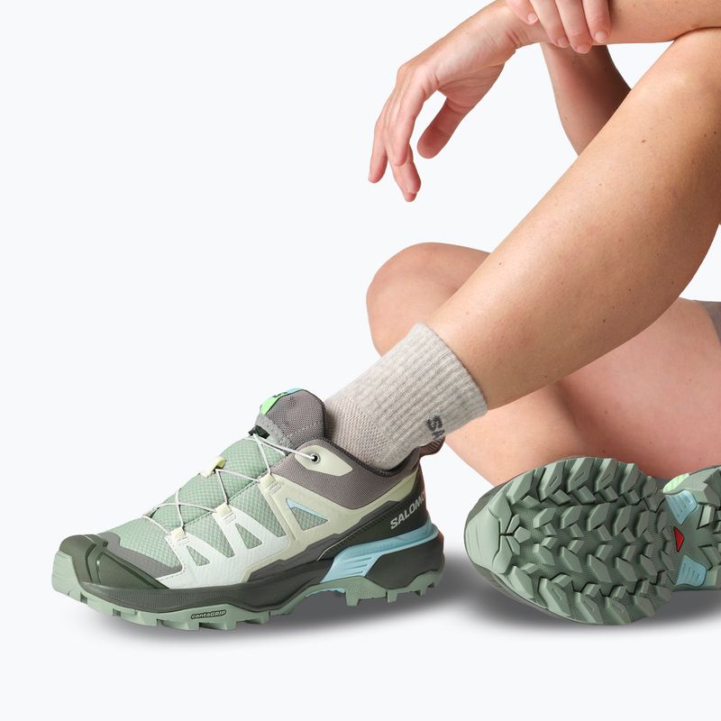 Women's trekking boots Salomon X Ultra 360 green milieu/uban chic/clearly aqua 7