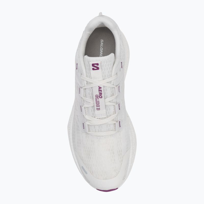 Men's running shoes Salomon Aero Glide 3 white/white/willowherb 5