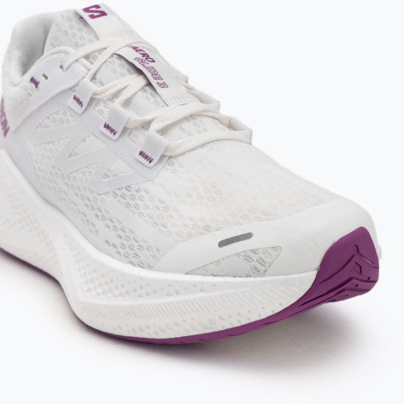 Men's running shoes Salomon Aero Glide 3 white/white/willowherb 7