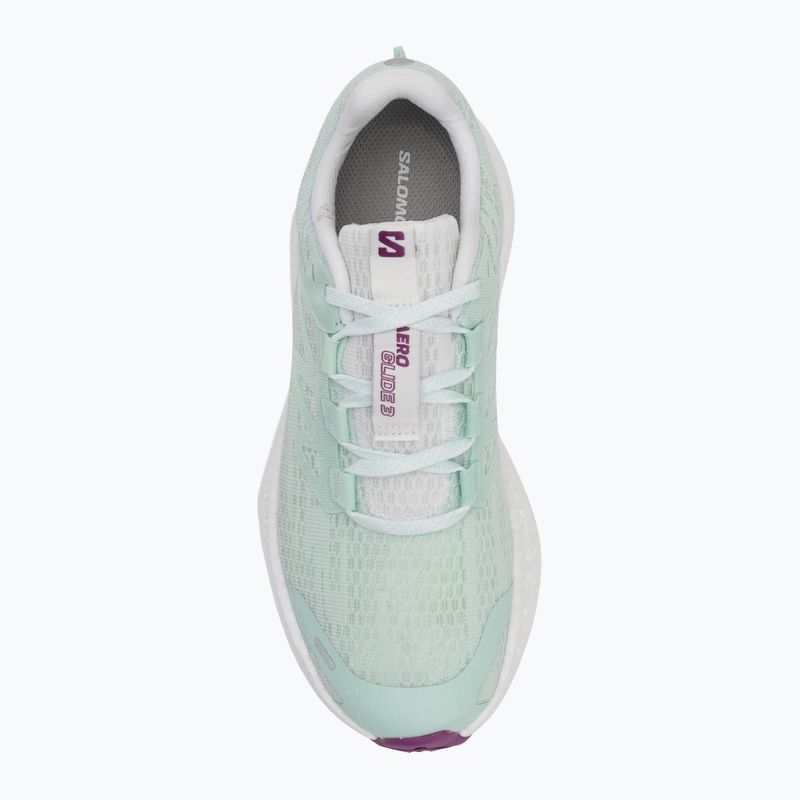 Women's running shoes Salomon Aero Glide 3 bay/white/wilowherb 5