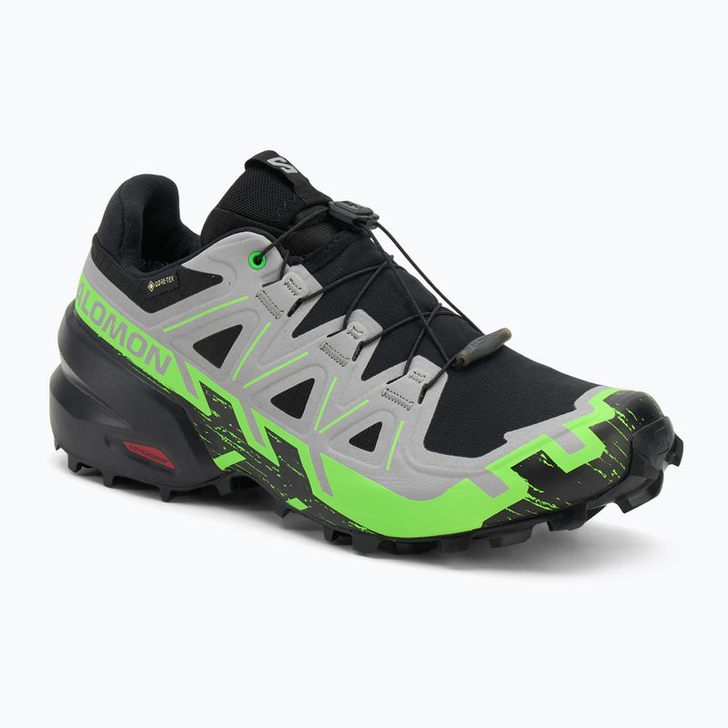 Men's running shoes Salomon Speedcross 6 GTX black/alloy/green gecko